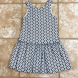 Janie and Jack Navy Blue and White Eyelet Dress with Bow